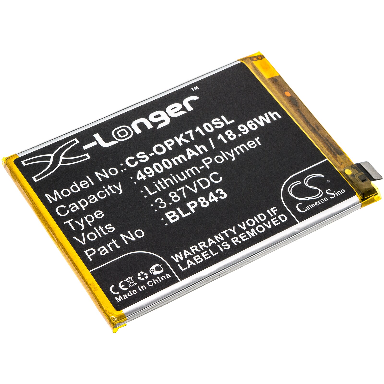 Batteri til SmartPhone, Mobil til OPPO K7x, K7x 2020 5G, PERM00 og andre.